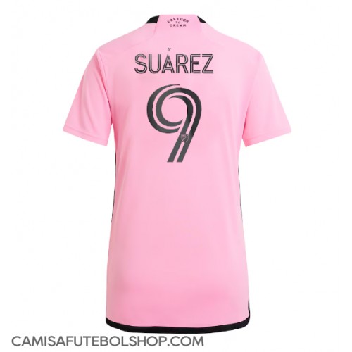 Camisa de time de futebol Inter Miami Luis Suarez #9 Replicas 1º Equipamento Feminina 2024-25 Manga Curta